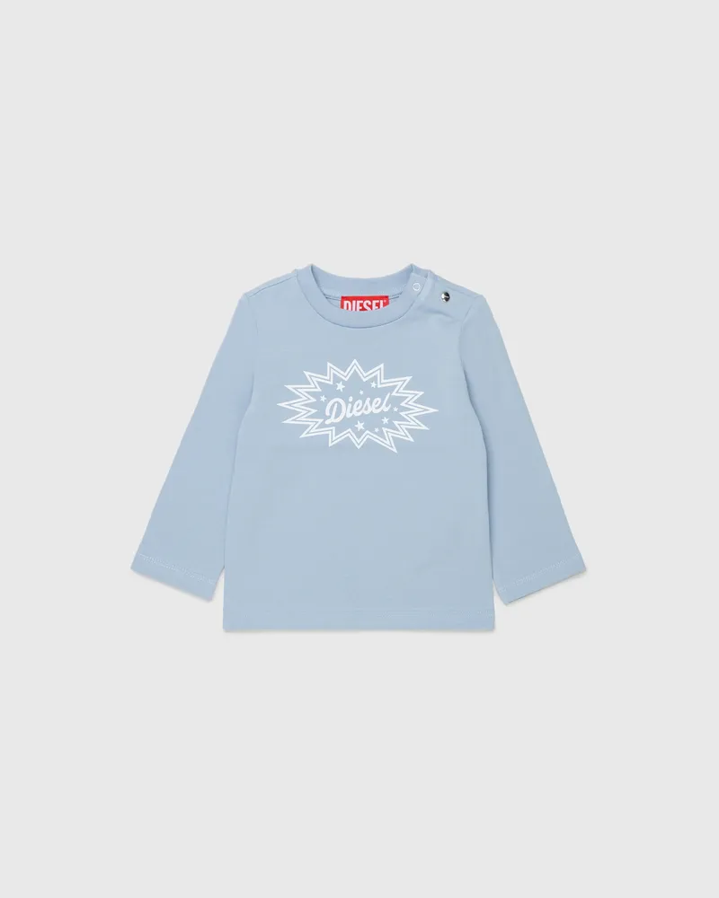 Diesel Langarm-T-Shirt mit starburst Logo-Print - T-Shirts und Tops - Damen - Blau Blau