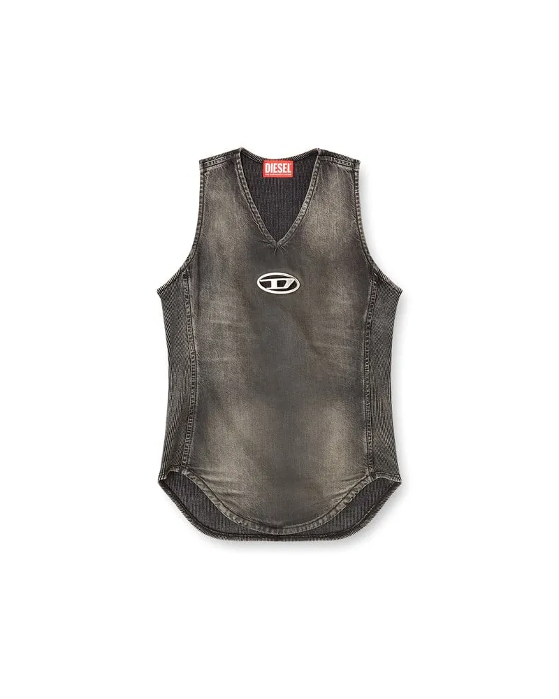 Diesel Used-Look-Denim-Top - Oberteile - Damen - Schwarz Schwarz