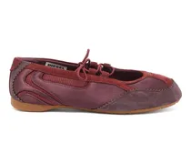 D-Mile - Ballerinaschnürschuhe aus Leder und Mesh - Flats - Damen - Rot