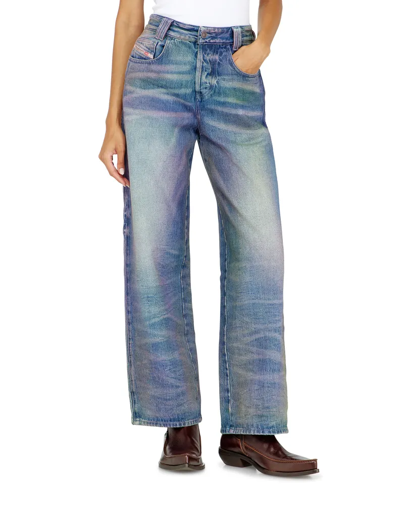 Diesel Relaxed Jeans High Waist 1982 D-Hakou, Farbig, Knopfverschluss 