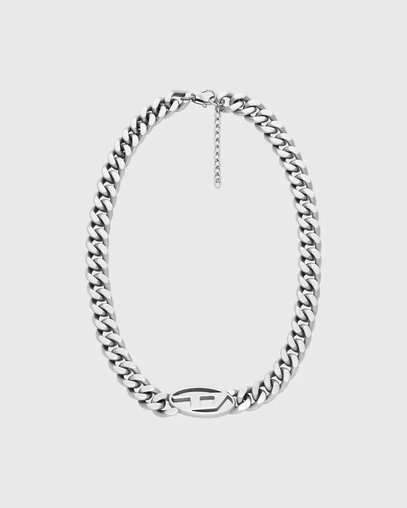 Diesel Choker mit ovalem D-Logo - Halsketten - Herren - Silber Silber