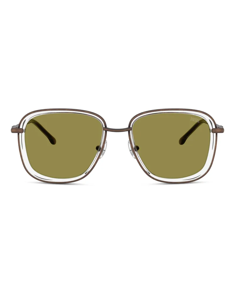 Diesel Quadratische Sonnenbrille - Sonnenbrille - Unisex - Grün Grün