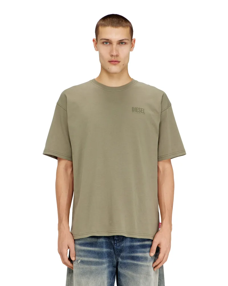Diesel Locker geschnittenes T-Shirt mit Camouflage-Print auf dem Rücken - T-Shirts - Herren - Grün Grün
