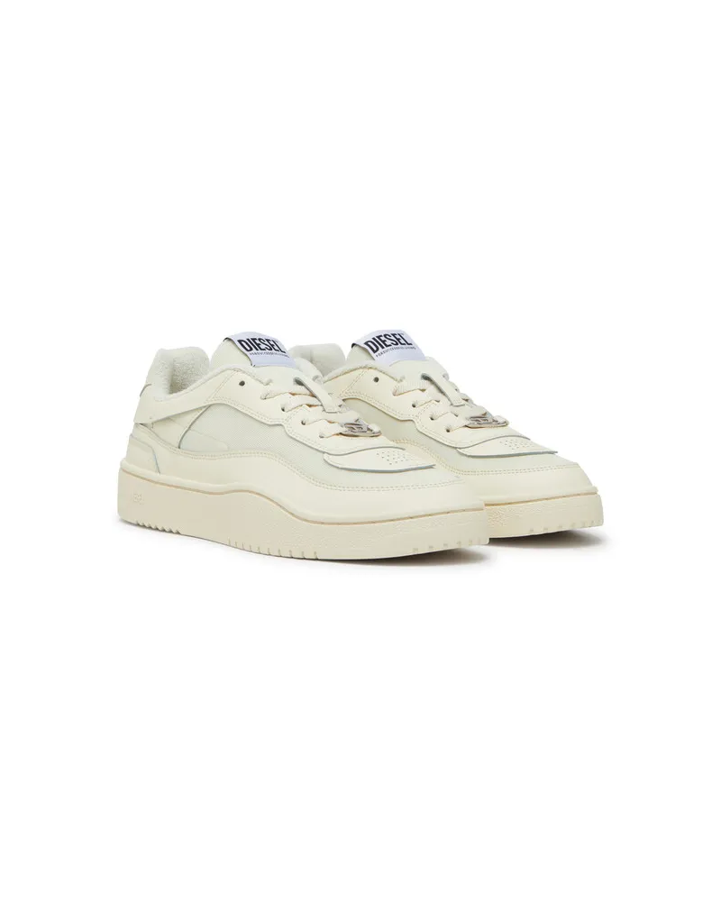 Diesel S-Oval Skate-Sneakers aus Leder mit Einsatz aus Stoff - Sneakers - Herren - Beige Beige
