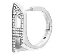 Creolenohrring aus Edelstahl mit Glitzereffekt - Ohrringe - Unisex - Silber