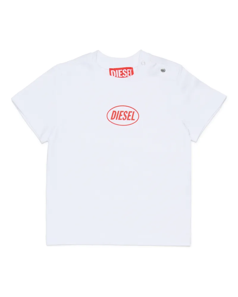 Diesel Baumwoll-T-Shirt mit Logo - T-Shirts und Tops - Unisex - Weiss Weiss