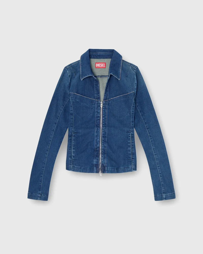 Diesel Hemd mit Reißverschluss aus denim - Denimhemden - Damen - Blau Blau