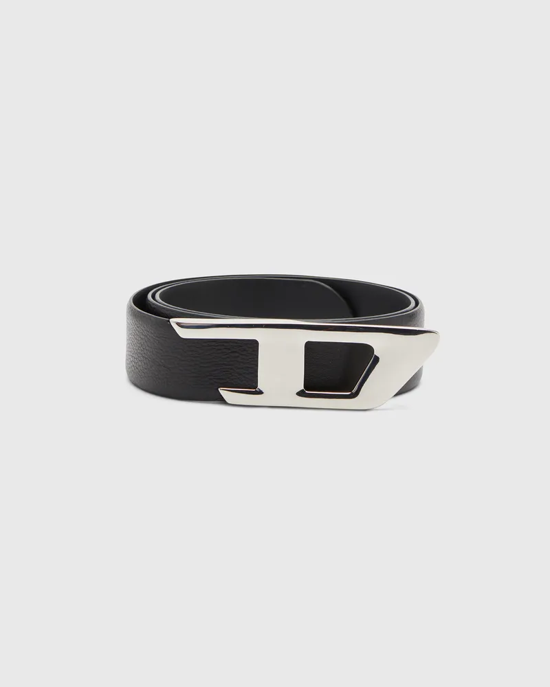 Diesel 4 cm Ledergürtel mit D-Schnalle - Gürtel - Unisex - Schwarz Schwarz