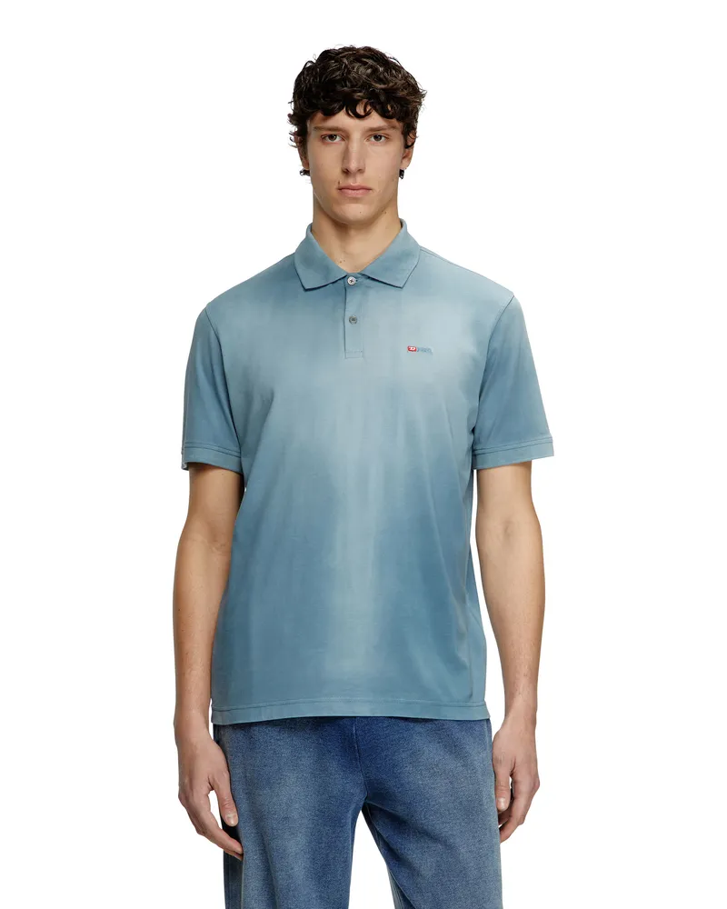 Diesel Polohemd aus Jersey mit Logo-Stickerei - Polohemden - Herren - Blau Blau