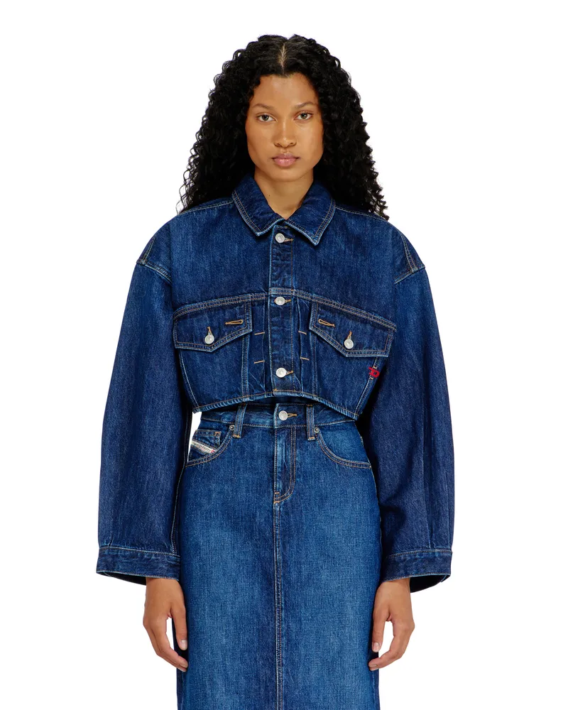 Diesel Cropped oversized denim trucker jacket Übergroße cropped Denim-Truckerjacke - Denim jacken - Damen - Blau Blau