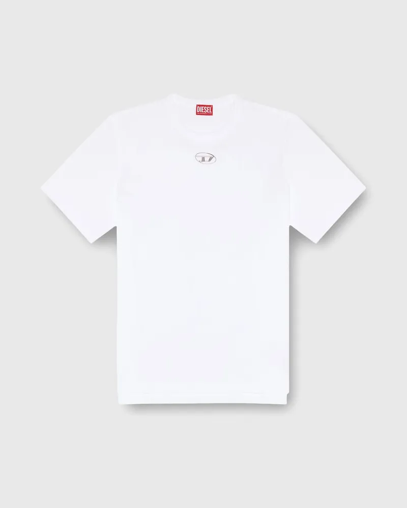 Diesel T-Shirt mit metallischem Oval D - T-Shirts - Herren - Weiss Weiss