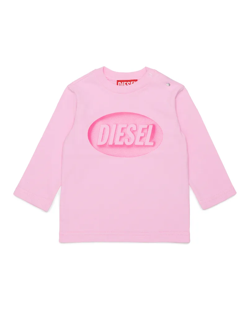 Diesel T-Shirt aus Baumwolle mit Logo-Print - T-Shirts und Tops - Herren - Rosa Rosa