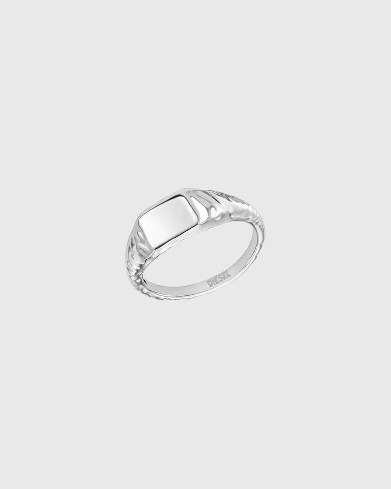 Diesel Siegelring aus Edelstahl - Ringe - Unisex - Silber Silber