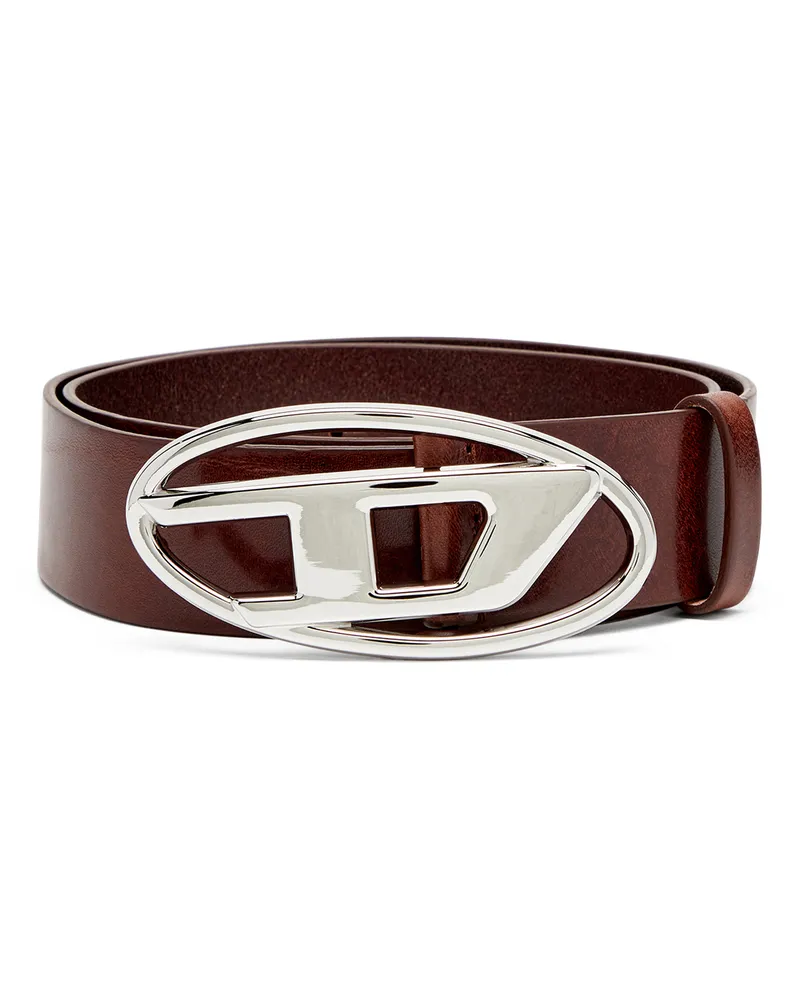 Diesel 3.9cm Gürtel mit glänzender Oval D-Schnalle - Gürtel - Damen - Braun Braun