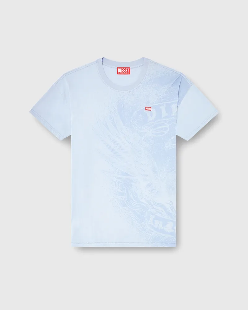 Diesel Locker geschnittenes T-Shirt mit Pigmentdruck - T-Shirts - Herren - Blau Blau