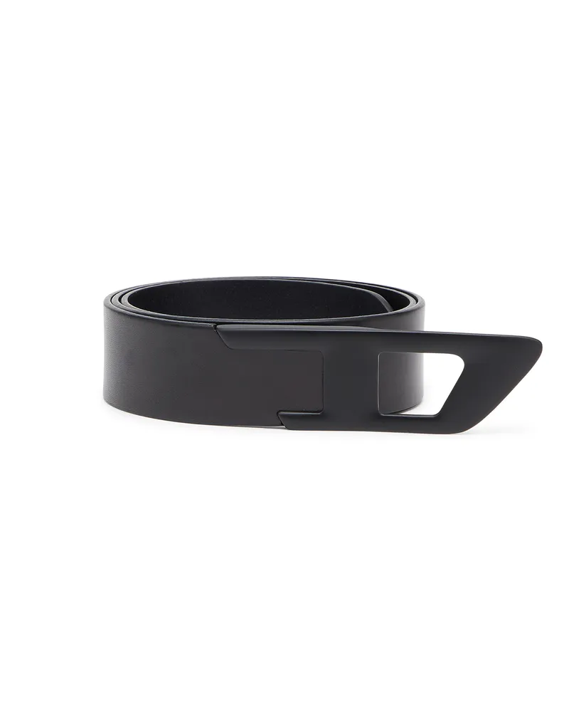 Diesel 4 cm Ledergürtel mit Metallschnalle in D-Form - Gürtel - Unisex - Schwarz Schwarz