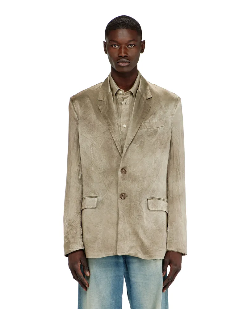 Diesel Blazer aus geknittertem Satin - Jacken - Herren - Braun Braun