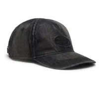 Denim-Cap mit ausgefransten Details und gesticktem Logo - Hüte - Herren - Schwarz
