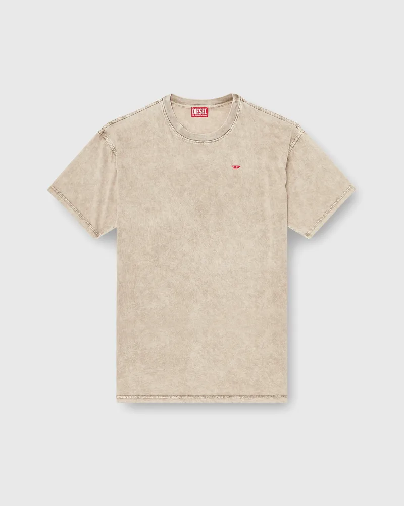 Diesel Baumwoll-T-Shirt mit behandelten Effekt - T-Shirts - Herren - Beige Beige