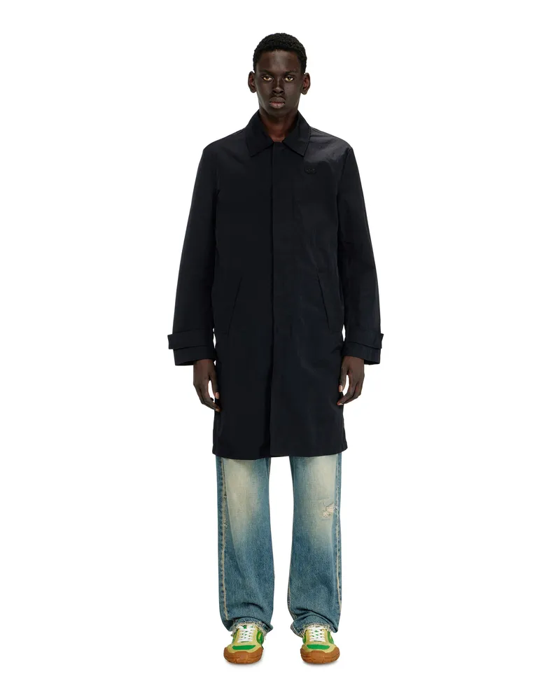 Diesel Nylonmantel mit glänzendem Crinkle-Finish - Jacken - Herren - Schwarz Schwarz