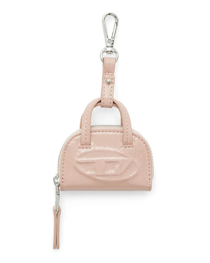 Diesel Taschenanhänger aus glänzendem, geknittertem Naplak - Charms und Schlüsselanhänger - Damen - Rosa Rosa