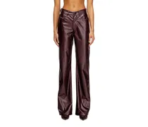 Burgunderrote Hose aus beschichtetem Stoff - Hosen - Damen - Rot