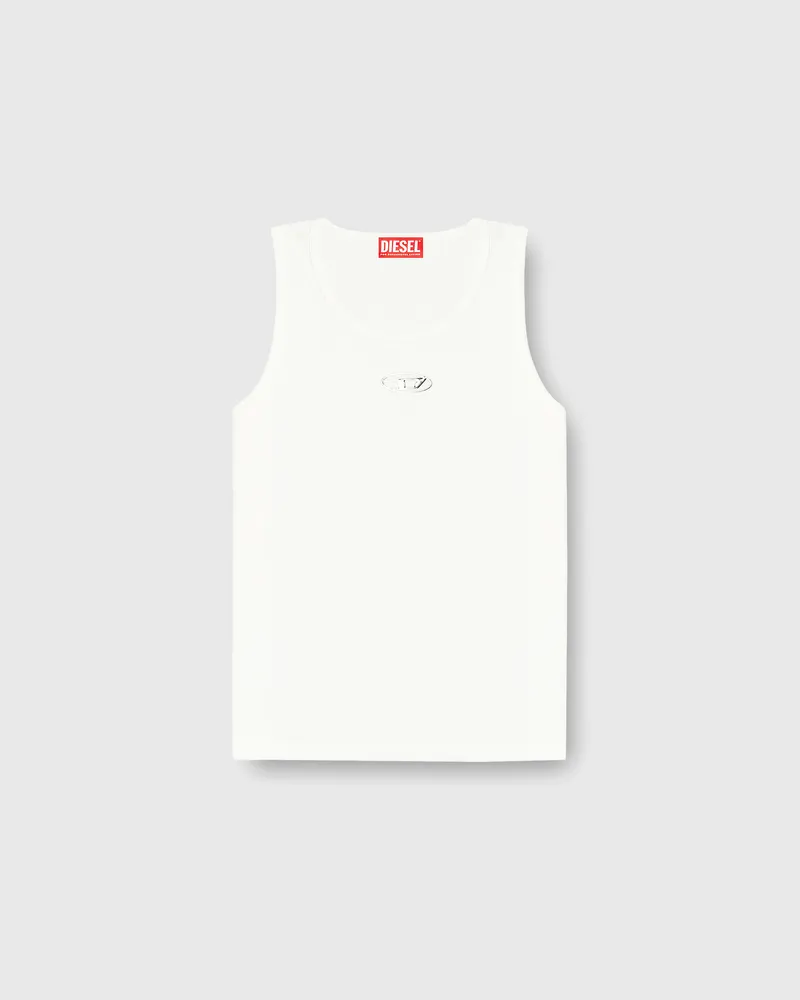 Diesel Baumwoll-Tanktop mit Logo - T-Shirts - Herren - Weiss Weiss