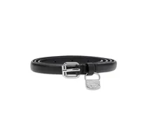1.4cm Schmaler Gürtel aus Leder mit 1DR Bag-Charm - Gürtel - Damen - Schwarz