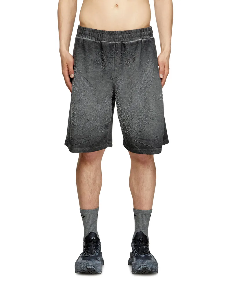 Diesel Sweatshorts mit Phönix-Dévoré - Kurze Hosen - Herren - Grau Grau
