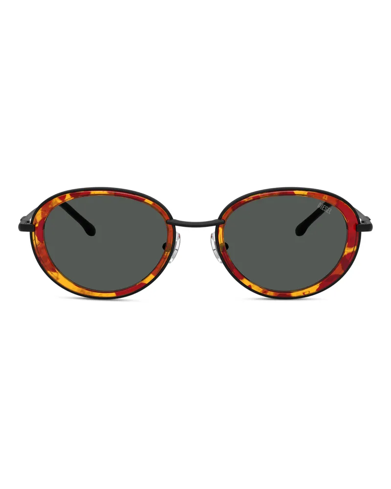 Diesel Ovale Sonnenbrillen - Sonnenbrille - Unisex - Schwarz Schwarz