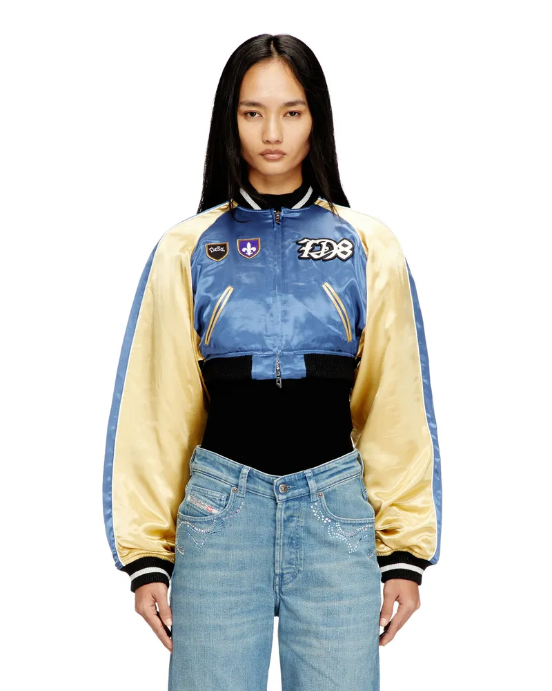 Diesel Kurz geschnittene Satin-Souvenirjacke - Jacken - Damen - Bunt Bunt