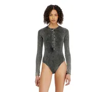 Baumwoll-Body mit Knopfleiste vorn - Bodys - Damen - Grau