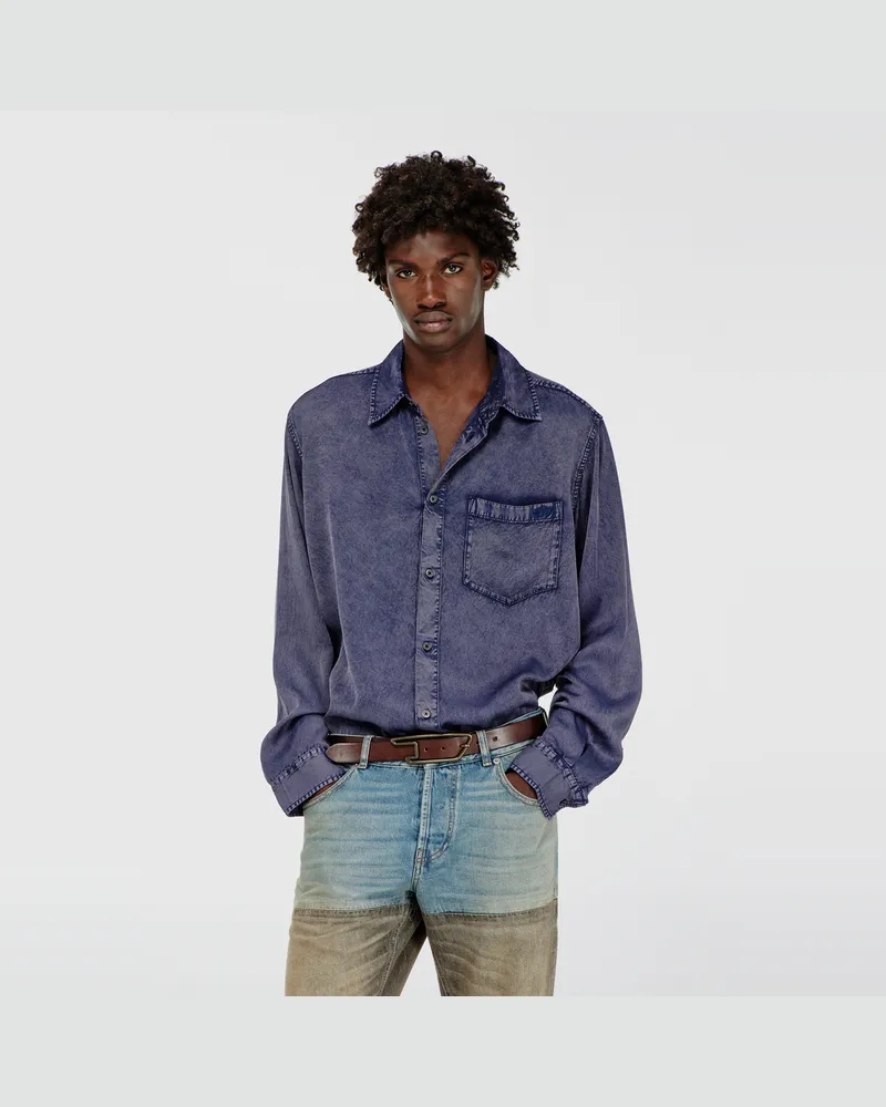 Diesel Fließendes Hemd aus Viskose in Denim-Optik - Hemden - Herren 