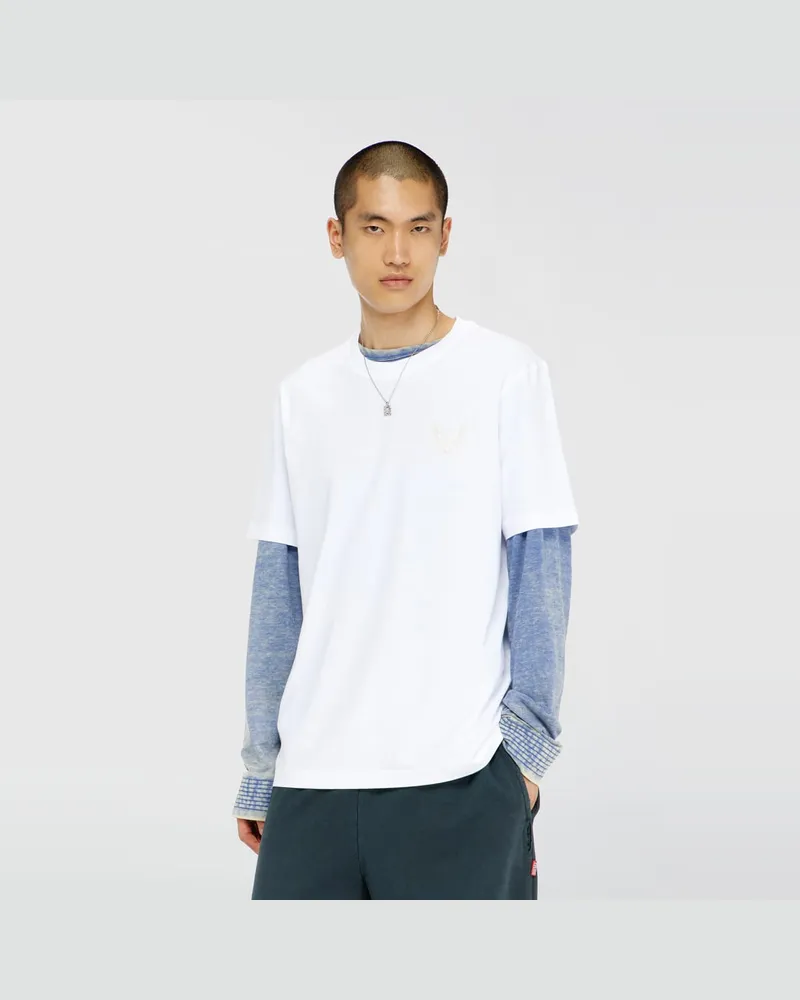 Diesel Baumwoll-T-Shirt mit Logo-Motiv auf der Brust - T-Shirts - Herren - Weiss Weiss