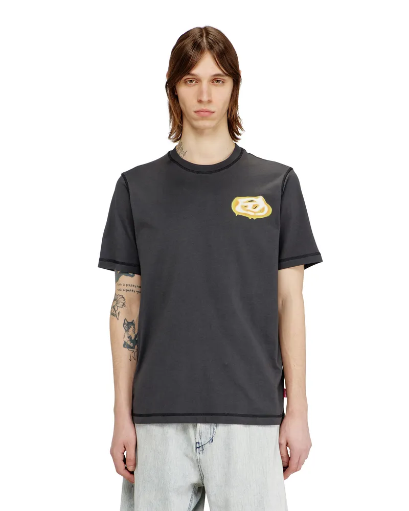 Diesel T-Shirt mit Oval D-Logo - T-Shirts - Herren - Grau Grau