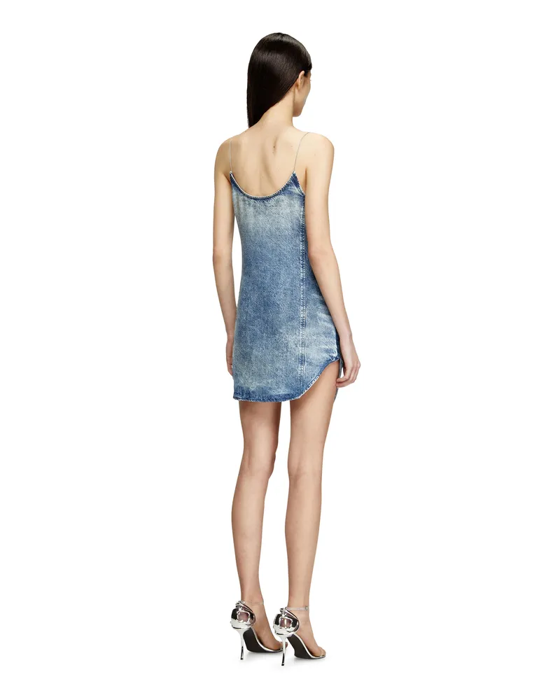 Diesel Minikleid aus ausgefranstem Tencel-Denim - Kleider - Damen - Blau Blau