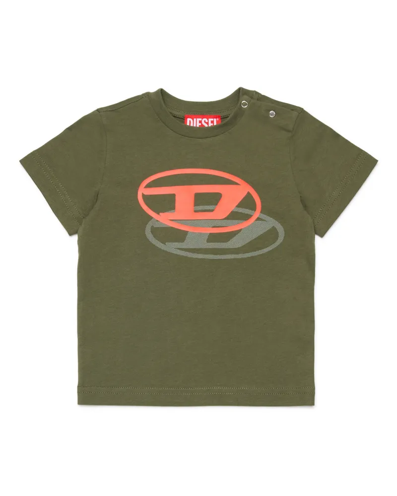 Diesel Baumwoll-T-Shirt mit Schattenlogo - T-Shirts und Tops - Herren - Grün Grün