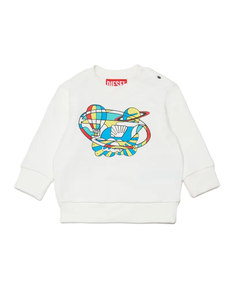 Diesel Sweatshirt mit optischem Print - Sweatshirts - Herren - Weiss Weiss