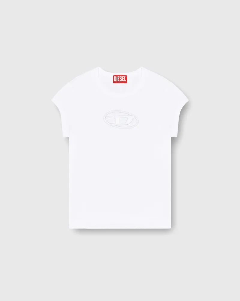 Diesel T-Shirt mit Cutout-Logo - T-Shirts - Damen - Weiss Weiss