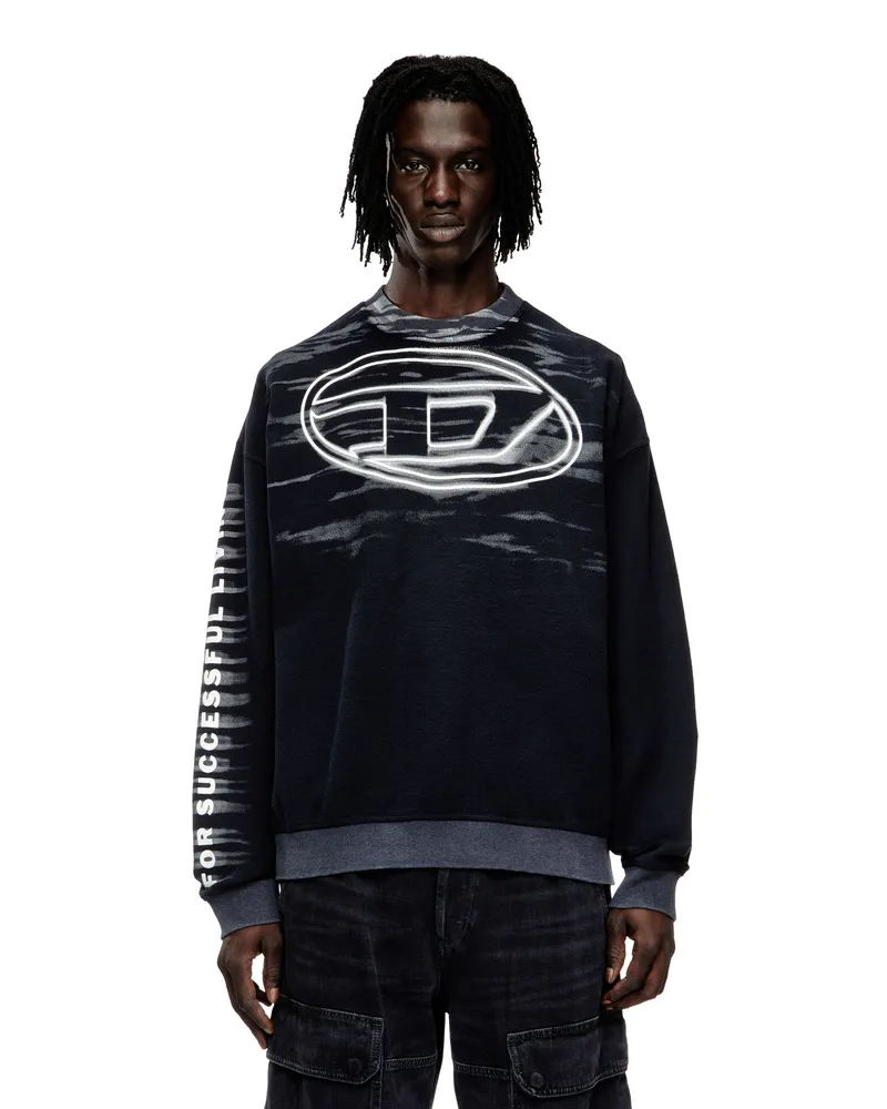 Diesel Baumwoll-Sweatshirt mit Oval-D-Druck - Sweatshirts - Herren - Blau Blau