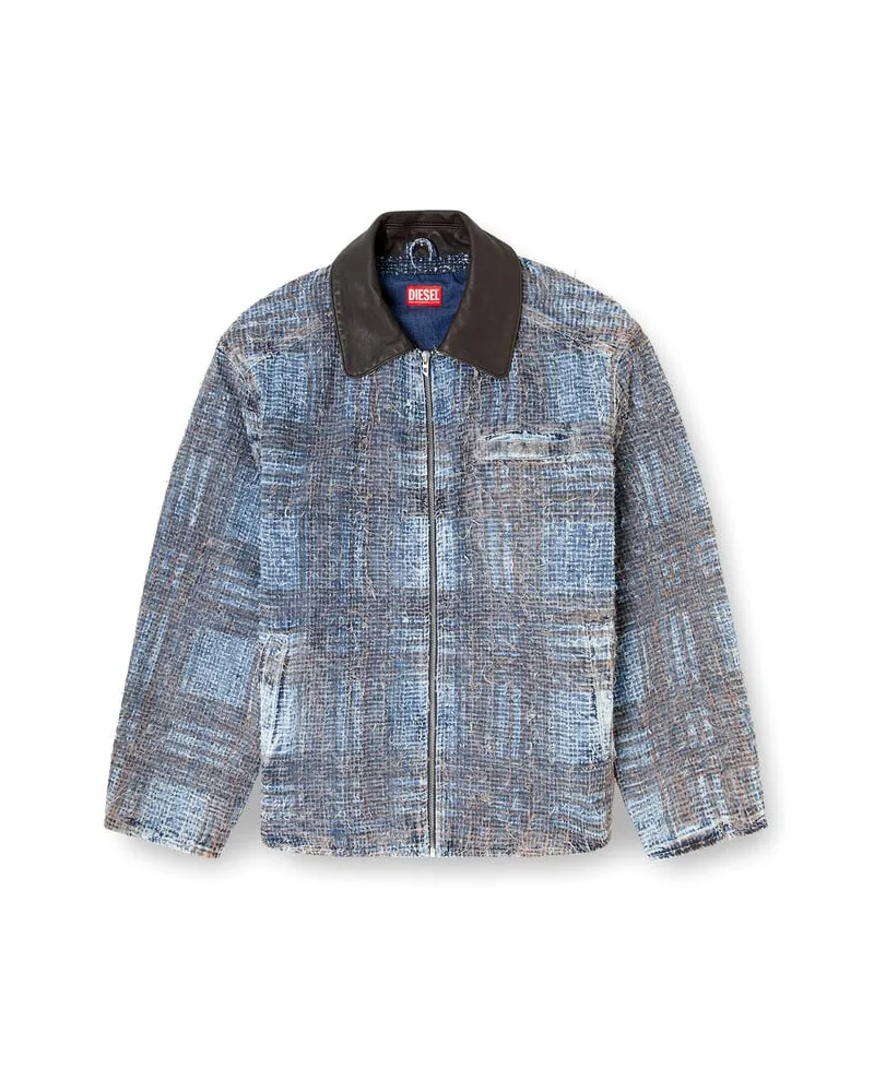 Diesel Jacke aus grafischem Bouclé-Denim - Denim jacken - Herren - Bunt Bunt
