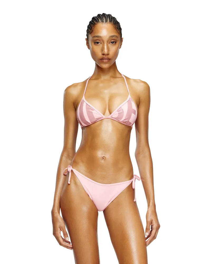 Diesel Bikinioberteil mit abgeschnittenem Diesel-Logo - BHs - Damen - Rosa Rosa