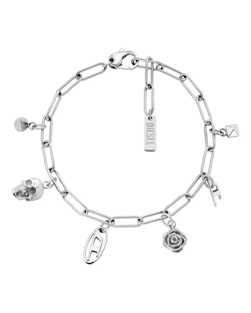 Diesel Charm-Armband aus Edelstahl - Armbänder - Unisex - Silber Silber