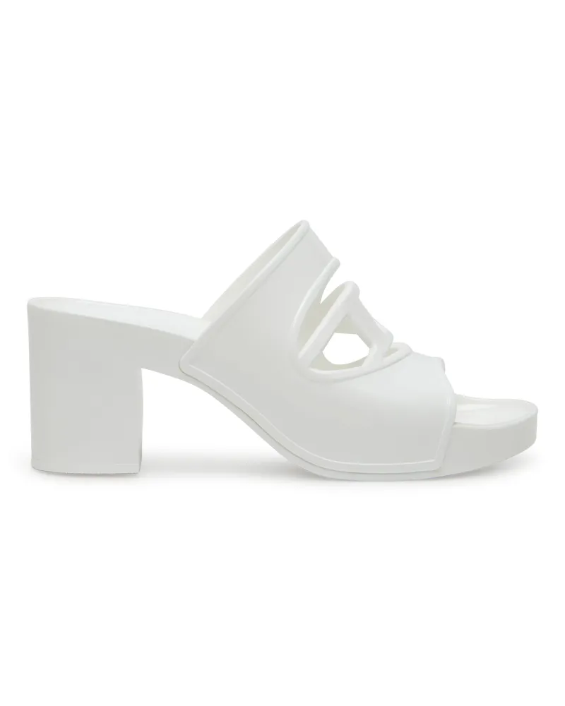 Diesel Sa-Bonnie-Pantoletten aus Gummi mit Absatz und ausgeschnittenem Logo - Sandalen - Damen - Weiss Weiss