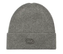 Gerippte Beanie-Mütze mit D-Stickerei - Mützen - Unisex - Grau
