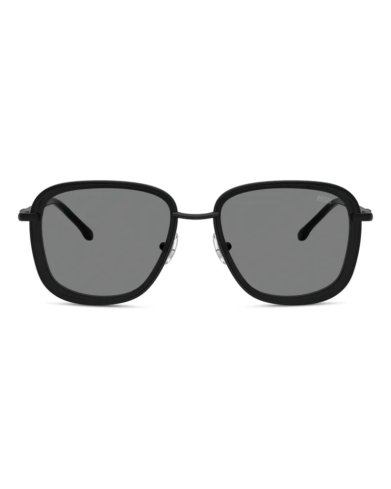 Diesel Quadratische Sonnenbrille - Sonnenbrille - Unisex - Schwarz Schwarz