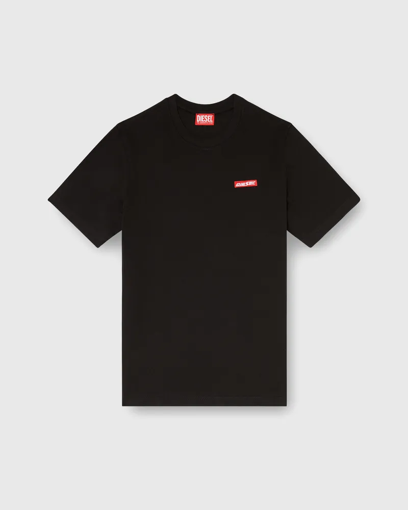 Diesel T-Shirt aus Baumwolle mit Logo patch - T-Shirts - Herren - Schwarz Schwarz