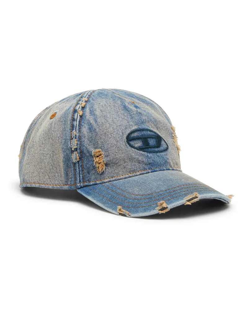 Diesel Denim-Cap mit ausgefransten Details und gesticktem Logo - Hüte - Herren - Blau Blau