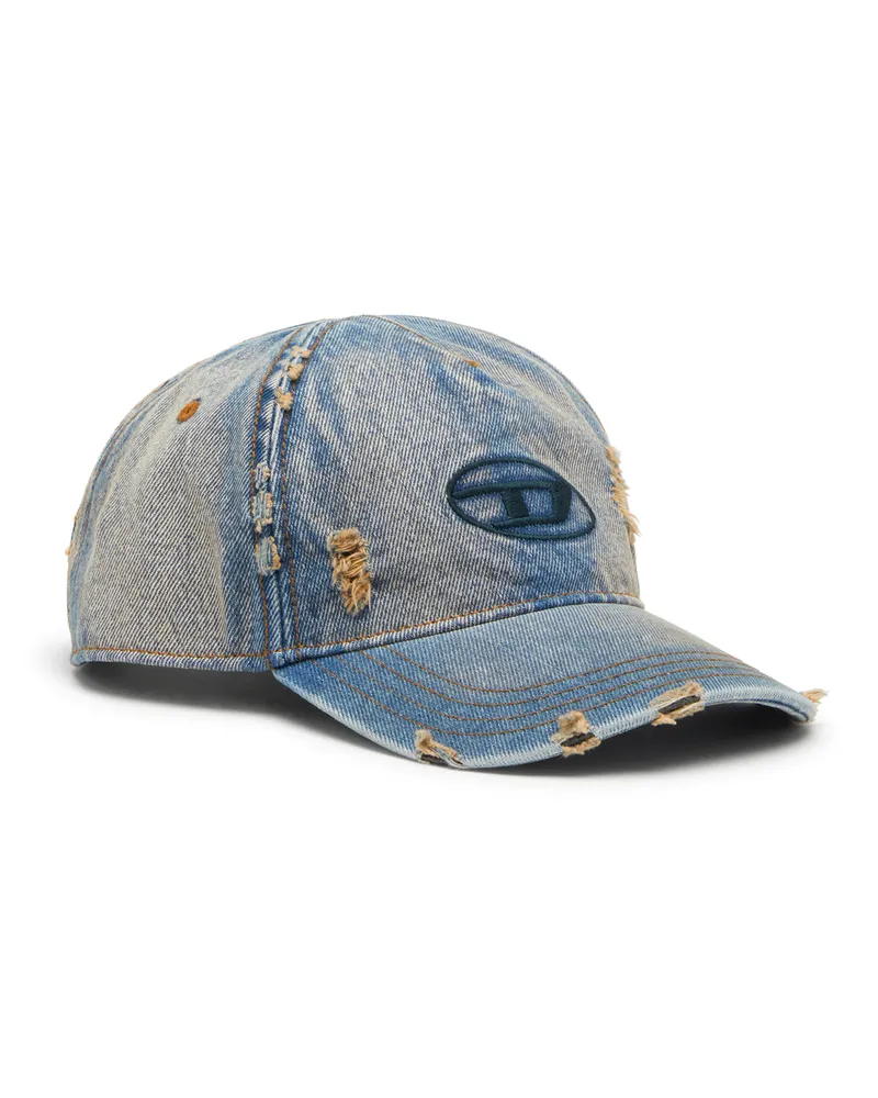 Diesel Denim-Cap mit ausgefransten Details und gesticktem Logo - Hüte - Herren - Blau Blau