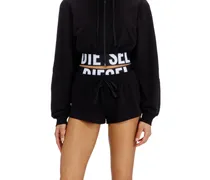 Kurze Hose aus Baumwollfrottee mit Diesel-Logo - Hosen - Damen - Schwarz